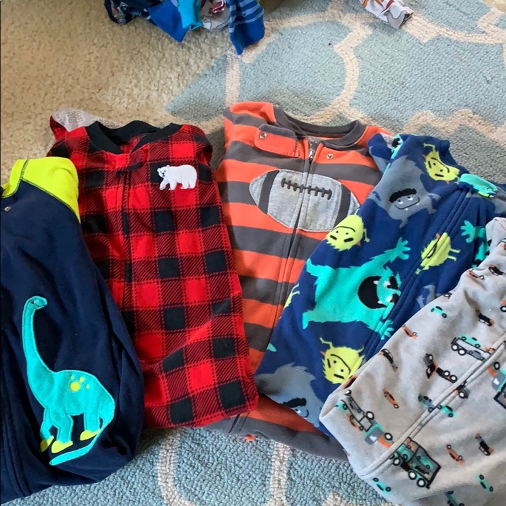 Five footie pajamas